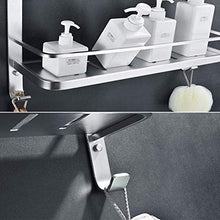 AINIYF Bagno Bagno Doccia Mensola Organizzatore a Parete Punch Libero rettangolo di Alluminio dello Spazio 1/2 Livello Rete Hook Up di Scarico, Argento