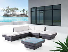 Bagno Italia Divano Salotto Rattan Nero arredi Set Giardino Esterni + tavolino Cristallo Giardino I