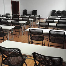 GZLL Sedia impilabile, Sedia Pieghevole, Sedia da Ufficio, Telaio per Tubi in Acciaio, Schienale Cavo ABS e Sedile, Poltrona da Campeggio in plastica (Colore : Nero)
