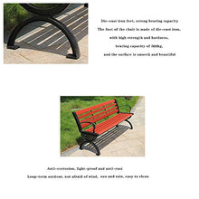 Panca da giardino per terrazza da giardino panca per il tempo libero in legno di plastica, sedia da giardino in ghisa con sedile in metallo da 2-3 posti per esterni, sedia da veranda resistente agli