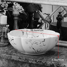 lilili Lavabo da Appoggio Lavandino del Bacino del Controsoffitto for Bagno in Porcellana Bacino Artistico for Lavabo (Color : One Set)