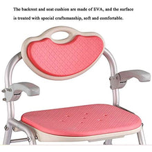 Adesign Sedia da Doccia con Maniglie, seggiolino da Doccia Imbottito Regolabile in Altezza, Handicap Anziani Antiscivolo disabile Bagno Vasca da Bagno sgabelli