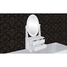 QWSX Design Semplice Armadietto di vanità Moderno con Ovale Specchio Tilting Mirror of Pine Wood Jewelry Cabinet Comò con Due cassetti for Camera da Letto Alta qualità (Color : White)