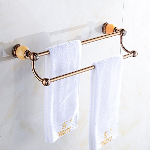 MBYW Portasciugamani Moderno Minimalista Portasciugamani Elegante per Il Bagno di Moda Portasciugamani da Bagno, Porta Asciugamani, Bagno in Rame Color Oro rosè, Doppio Bar Europeo