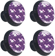 Silhouette Unicorn Purple Mysterious Pomelli per Porta Set di 4 Pomelli per Mobili Manopole per Cassetti Cucina Armadio Vetro