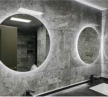 HFFFHA Specchio da Bagno Illuminato Rotondo Senza Cornice con LED sensore tattile Luce Bianca/Luce Calda + disappannatore 5 Dimensioni