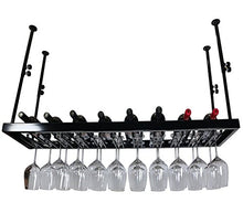 GJSN Cremagliera per Vino, Ferro Battuto Black Hanging Telescopic Boom 4 per la Maior Parte Dei Calici,80 * 30 Cm.