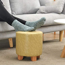 Sgabello Resistente per Soggiorno Arredamento for la casa Sgabelli in legno con rivestimento in pelle Pu Sgabelli bassi in legno Sgabello rotondo Sgabello for bambini Sgabelli da gioco for bambini