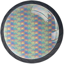 Modello di squame colorate Pomelli per Porta Set di 4 Pomelli per Mobili Manopole per Cassetti Cucina Armadio Vetro
