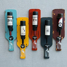LXH-SH Cremagliera del Vino Nana Wine Rack retrò Creativo in Legno massello a Parete Wine Rack Ferro Esposizione del Vino cremagliera di Vetro Rack (Colore: Rosso Scuro) scaffali Vino contatore