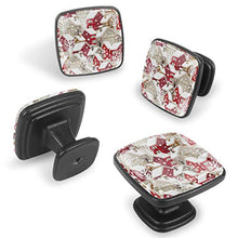 Natale e casa d'inverno decorata Pomelli per Porta Set di 4 Pomelli per Mobili Manopole per Cassetti Cucina Armadio Vetro