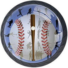 Baseball Pomelli per Porta Set di 4 Pomelli per Mobili Manopole per Cassetti Cucina Armadio Vetro