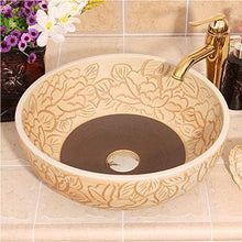 Scultura in Porcellana Artistica Fatta a Mano in Porcellana Round Bagno da appoggio in Ceramica lavabo da Bagno lavabo Art