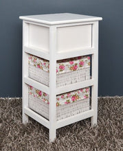 Ts-Ideen 4326 - Mobiletto/comodino con 2 cestini, colore: Bianco/Rosa