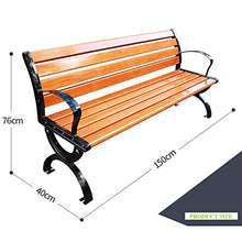 Panchine da Giardino All'aperto Panche del Terrazzo Svago, Panca Resistente alle Intemperie con Gambe in Alluminio e Legno di Pino Anticorrosivo, Comoda Panca 2 Posti con Schienale e Braccioli