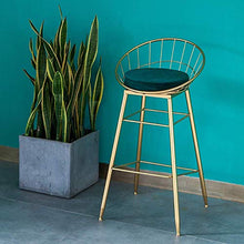 TQJ Seggiola da Bar Sgabelli da Bar,Sedia da Cucina for La Colazione, Seduta in Metallo, più Comoda (Color : Green-65cm)