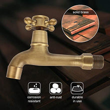 Zerodis G1/2 Rubinetto in Ottone Montaggio a Parete Solido d'Epoca Singolo Rubinetto dell'Acqua Fredda Miscelatore Rubinetto Monocomando con Pad Tenuta per Lavandino Cucina Bagno Lavabo Mop Pool