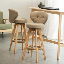 TRGCJGH Sgabello da Bar Sedia Poggiapiedi con Schienale PU Sedile Girevole Sedie da Pranzo per Cucina | Pub | Sgabelli da Bar con Gambe in Legno Max. Portata 150 kg,8-63CM
