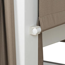 blumfeldt Eremitage - Dondolo Hollywood, Tetto Parasole con Tenda, 236x180x210 cm, Imbottitura Spessa 5 cm, 3 Cuscini, Acciaio Massiccio, Bianco/Talpa
