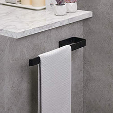 JS Portasciugamani Bagno Parete Porta Asciugamani Acciaio Inossidabile SUS304 Porta Salviette Appendi Cucina 40CM Spazzolato, Nero