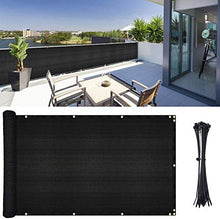 Atrusu Balcone Privacy Screen, 0,9 x 5 m, Rete di sicurezza per balconi, protezione solare per terrazza, vela con corda e fascette per cavi (nero)