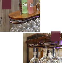 PZW Semplice e Creativo Portabottiglie da Vino Rosso Bar Portabottiglie Cornice da Vino in Vetro Appesi Calici Retrò Cornice in Vetro da Vino Rosso Capovolta Appendini per Vino con Luci82 * 28cm