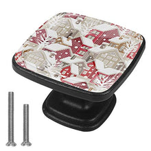 Natale e casa d'inverno decorata Pomelli per Porta Set di 4 Pomelli per Mobili Manopole per Cassetti Cucina Armadio Vetro