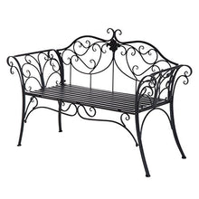 Outsunny Panca da Giardino Esterno Panchina Biposto da Giardino Esterno Metallo 131 × 51 × 90cm Nero