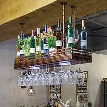 LWW Wine Rack, Rack Vintage Wine Wall Metallo Ferro Magazzinaggio soffitto Wall Hanging vino Champagne Bicchiere Bicchiere da vino Calice cremagliera Wine Glass,80 * 27cm