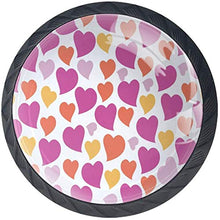 Fun Heart Pattern Rosy Yellow Orange Pomelli per Porta Set di 4 Pomelli per Mobili Manopole per Cassetti Cucina Armadio Vetro