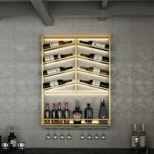 FYLHX Parete Cremagliera del Vino Moderno semplicità Multi-Funzione Vino Cremagliera di Vetro 39 Pollici Dorato Nero Decorazione A Parete Tenere del Vino Bar Soggiorno Ristorante
