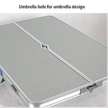 Barm Tavolo da Picnic in Alluminio Tavolo Pieghevole Portatile Panca da Campeggio Tavolo da Giardino Barbecue 4 sedie Sgabello Tavolo Pieghevole Portatile