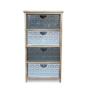 Il Gruppone Mobiletto multiuso per bagno, camera da letto e ingresso misura 43x32x76 cm con 4 cassetti mod Martin