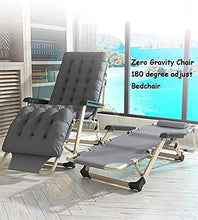 Sedia reclinabile Pieghevole Zero Zero Gravity Sedia Lounge Oversize XL, Sedie a sdraio Cuscino in cotone per giardino Patio esterno Sedie Lettini Sdraiati Piano reclinabile Caricamento fino a 300 kg
