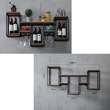 Scaffale per scaffali per vino in metallo a parete industriale a parete, bottiglia di vino | Goblet Rack Holder Vano di vetro Scaffale galleggiante Scaffale pensile per ristoranti, casa giornaliera