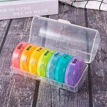 DOITOOL - Contenitore per pillole da viaggio, rotondo, con 14 scomparti per pillole, mini contenitore in plastica per medicine, a prova di umidità, per i farmaci
