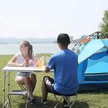 Tavolo da campeggio Powertools Tavolo pieghevole alluminio 120 cm Regolabile portatile a 3 altezza 70/62 / 55cm Tavolo da campeggio per interni ed esterni Festa di nozze Picnic Picnic Tavolo barbecue