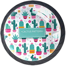 Piante di cactus con fiori Pomelli per Porta Set di 4 Pomelli per Mobili Manopole per Cassetti Cucina Armadio Vetro