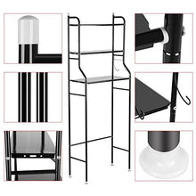 Joycelzen, Scaffale a 3 ripiani da bagno, da mettere sopra il WC, con struttura in metallo