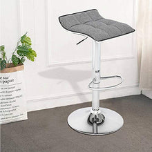 Sedia da ufficio creativa morbida borsa quadrata bordo curvo piede bar sgabello cotone e lino tessuto grigio scuro