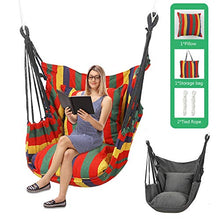 NIMON Sedia per Amaca Appeso Comfort e Resistenza Sedia a Dondolo per Amaca Sedia a Dondolo in Tela di Cotone Sedia con 2 Cuscini per Interni Esterni Giardino Cortile Steadfast