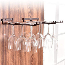 DOITOOL portabicchieri per bicchieri di vino a doppia fila, mensola per bicchieri di vino, in ferro, da appendere a testa in giù, per bicchieri di vino, ripiano per espositori (bronzo opaco)