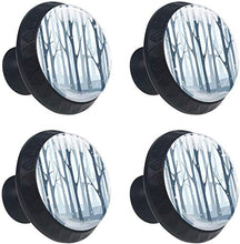 Nevicate Inverno Foresta Natura Pomelli per Porta Set di 4 Pomelli per Mobili Manopole per Cassetti Cucina Armadio Vetro