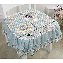 XHNXHN 6pcs Set di Cuscini per sedie da Pranzo con Volant in Pizzo, Cuscini per sedie da Pranzo Europei, Fodere per sedie, Decorazioni per la casa, Cuscini per sedili Trapuntati per Cucina, Blu 43x