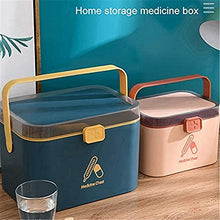 Gmnoy Scatola di Medicina Portatile Grande capacità di immagazzinaggio a Prova di umidità a Prova di umidità a Doppio Strato a Doppio Strato con Manico,Blue-Small
