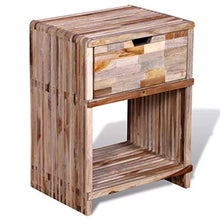 Xingshuoonline Comodino con cassetto in Legno di Teak Riciclato comodini con Un cassetto E Un Ripiano