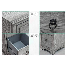Cassettiera American Country Style Governo di legno a 3 cassetti Grigio Comodino cassetti Night Stand for Camera da letto Cassettiera da posizionare sul pavimento del Governo per Camera da letto Soggi