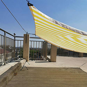 Stasy Grande Strisce Gialla for Tutti Gli Usi Ombra Panno con Occhielli, HDPE Materiale, ad Alta densità del Tessuto, l'80% Ombra reticolato Sunblock Tessuto for Kennel Piante Fiori
