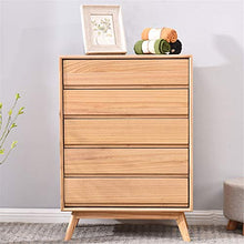 CHENSHJI Cassettiera Night Stand Camera Bagagli Comodino 5 Cassetti Governo di Immagazzinaggio (Color : Natural, Size : 65x36x92CM)