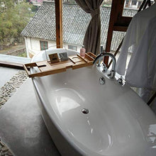 XYNB Vassoio per Vasca, scrivania per Vasca da Bagno in bambù posizionabile Regolabile con tavoletta per Smartphone Scrivania per Vasca da Bagno ， Ripiani in Vetro per vaschette ecologici per vasche